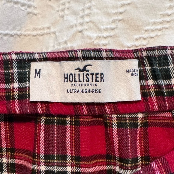 Hollister Red Plaid Faux Wrap Mini Skirt M - Picture 7 of 7